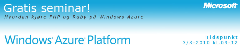 Microsoft - Hvordan kj�re PHP og Ruby p� Windows Azure
